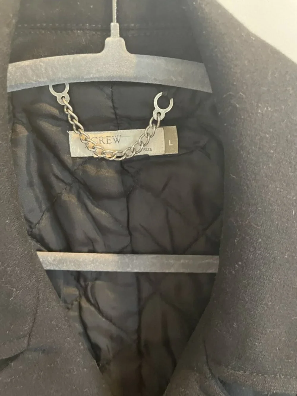 J Crew Black Women's Wool Pea Coat Size Large